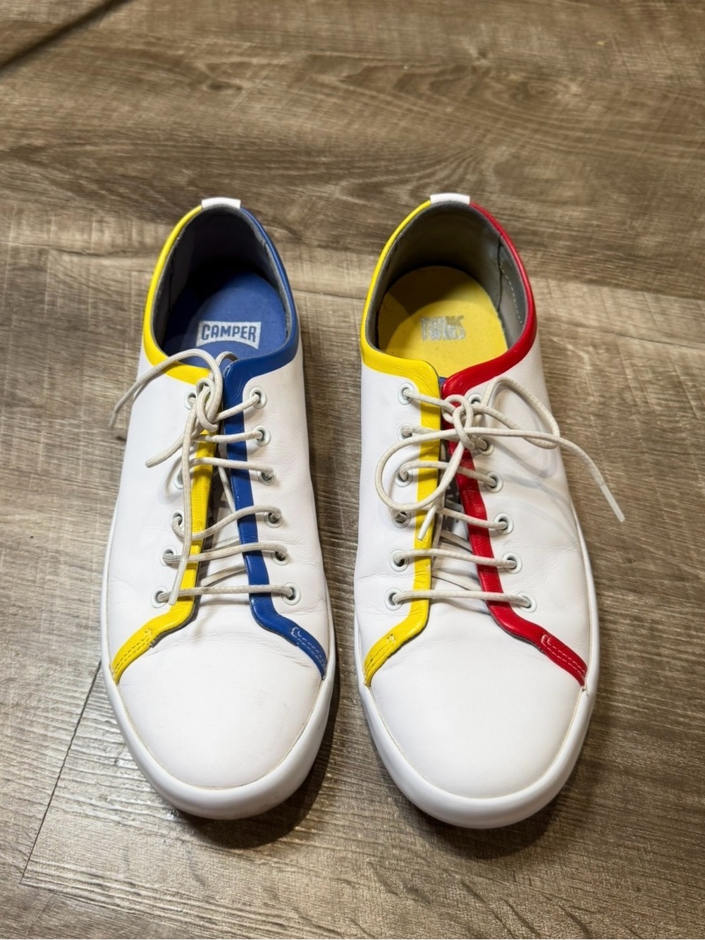 CAMPER TWINS TWS RED BLUE YELLOW WHITE DUAL LEATHER SNEAKERS SHOES MENS 11